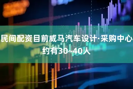 民间配资目前威马汽车设计·采购中心约有30~40人